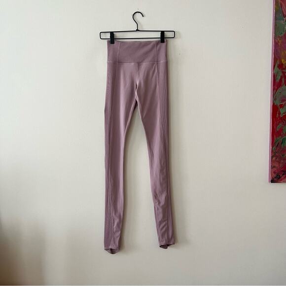 Athleta Barre Rib Powervita High Rise Tights in Mauve - Picture 3 of 9